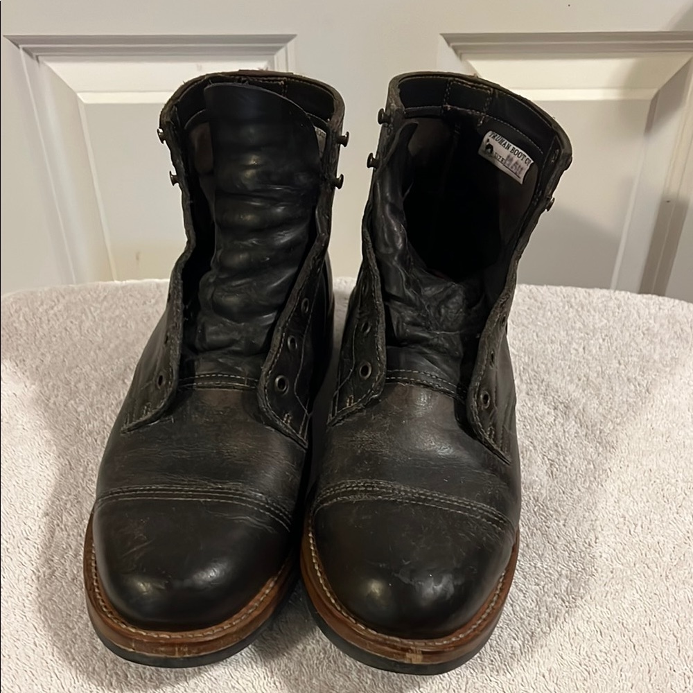 Truman Boot Co Dark Brown Rugged Leather Boots - size 12.5 width EE